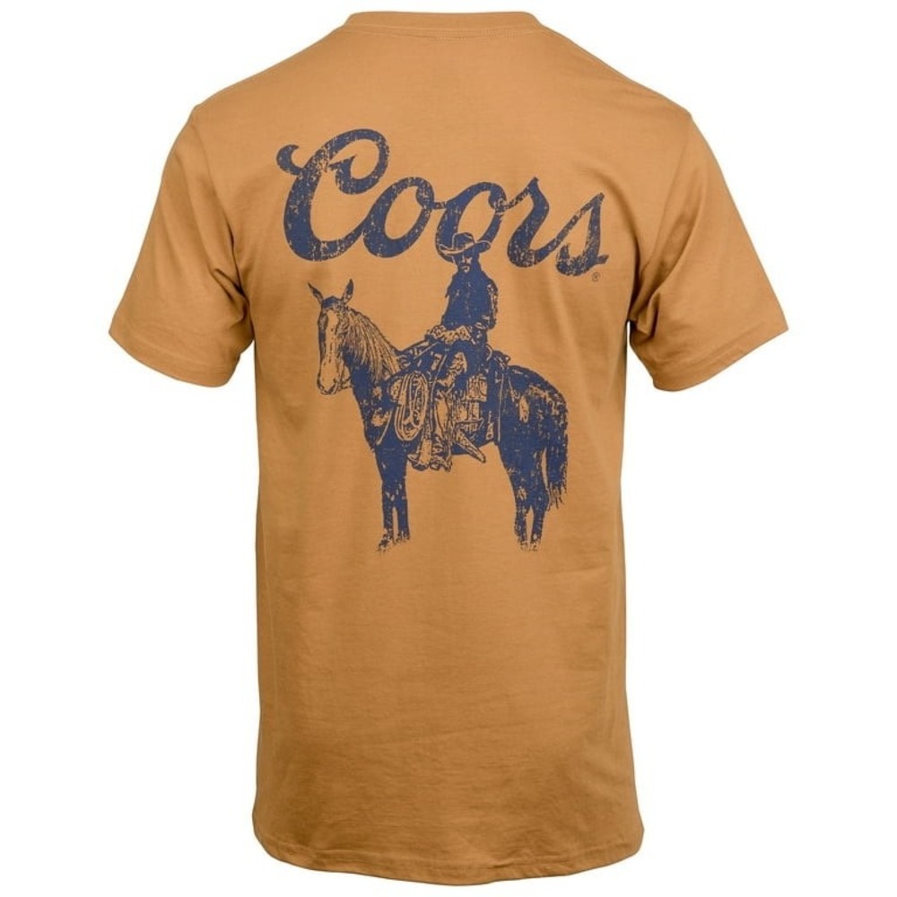 (CL) Coors‎ Banquet Beer Cowboy Graphic Tee Mustard Gold XL Western Horse Shirt - Picture 3 of 11